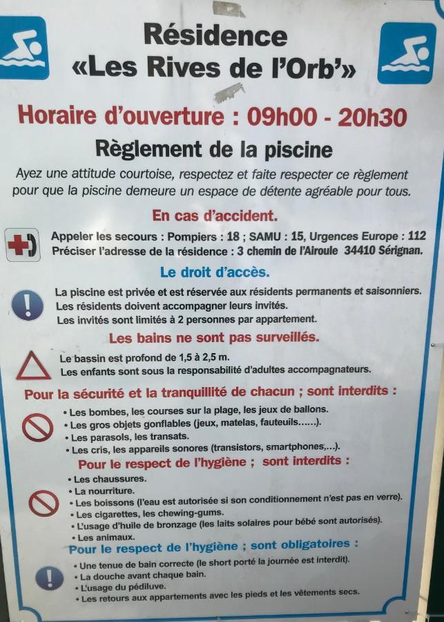 Vacances Avec Piscine Et Entree Autonome Dans Jolie Appartement Jusqu'A 4 Personnes Сериньян Екстер'єр фото